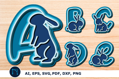 layer Easter bunny alphabet bundle SVG SVG MD JOYNAL ABDIN 