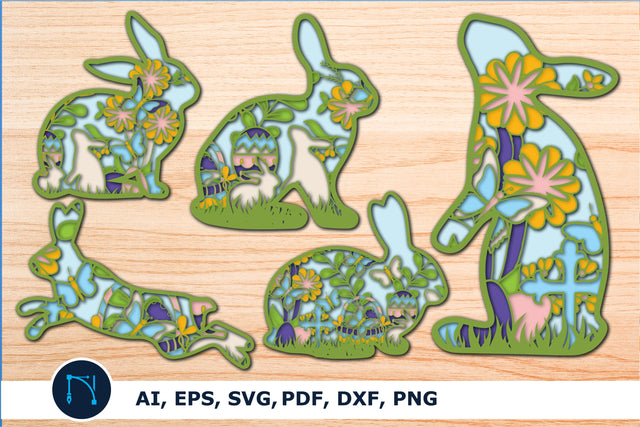 layer easter bunny flower bundle SVG SVG MD JOYNAL ABDIN 