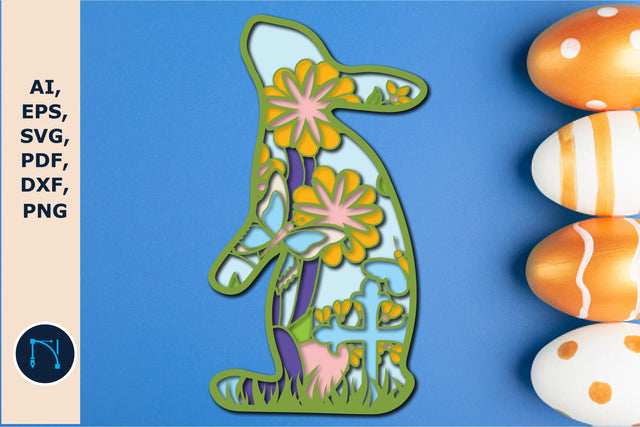 layer easter bunny flower mandala SVG SVG MD JOYNAL ABDIN 