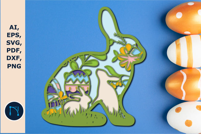 layer easter bunny flower mandala SVG SVG MD JOYNAL ABDIN 