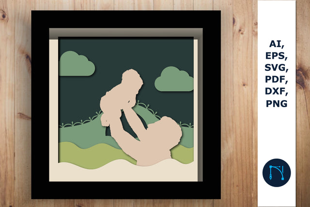 layer father day shadow box SVG cut file SVG MD JOYNAL ABDIN 