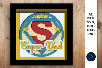 layer father day shadow box SVG cut file SVG MD JOYNAL ABDIN 