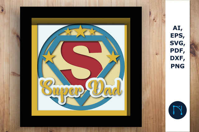 layer father day shadow box SVG cut file SVG MD JOYNAL ABDIN 