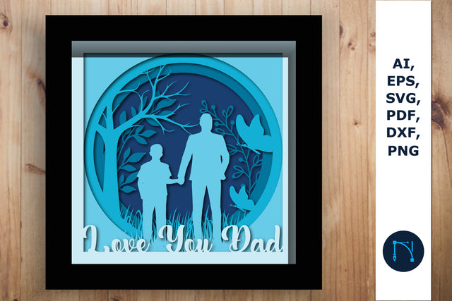 layer father day shadow box SVG cut file SVG MD JOYNAL ABDIN 