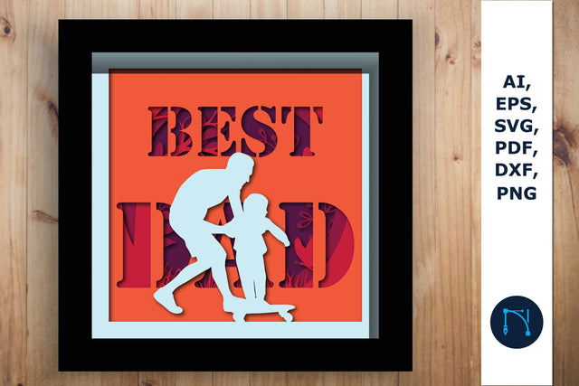 layer father day shadow box SVG cut file SVG MD JOYNAL ABDIN 