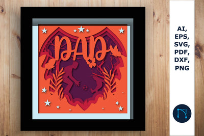 layer father day shadow box SVG cut file SVG MD JOYNAL ABDIN 