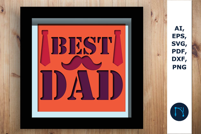 layer father day shadow box SVG cut file SVG MD JOYNAL ABDIN 