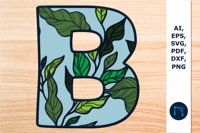layer floral alphabet B 3d SVG cut file SVG MD JOYNAL ABDIN 