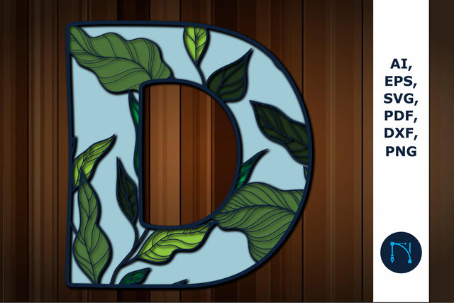 layer floral alphabet D 3d SVG cut file SVG MD JOYNAL ABDIN 