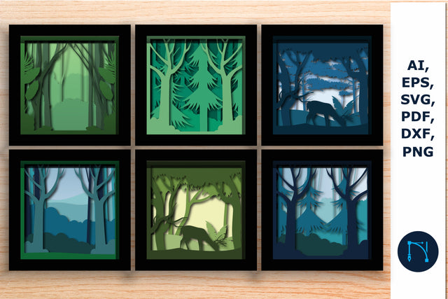 Layer Forest Frame Wall Cut svg bundle SVG MD JOYNAL ABDIN 