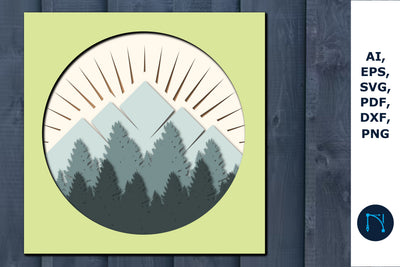 layer forest SVG Cricut laser-cut SVG SVG MD JOYNAL ABDIN 