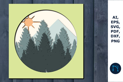 layer forest SVG Cricut laser-cut SVG SVG MD JOYNAL ABDIN 
