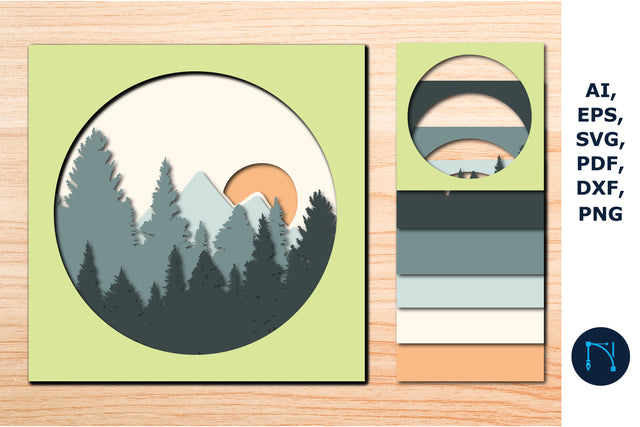 layer forest SVG Cricut laser-cut SVG SVG MD JOYNAL ABDIN 