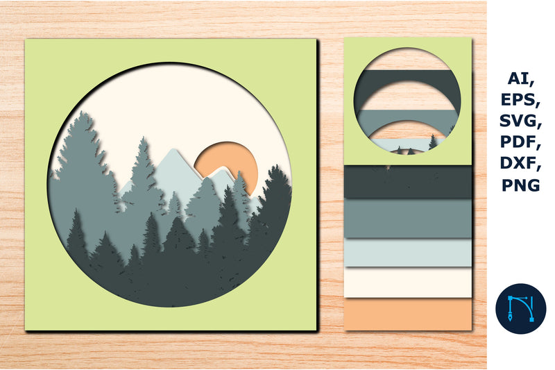layer forest SVG Cricut laser-cut SVG SVG MD JOYNAL ABDIN 