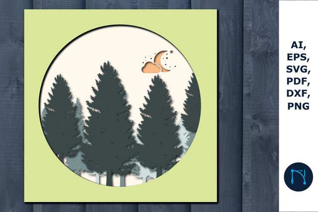 layer forest SVG Cricut laser-cut SVG SVG MD JOYNAL ABDIN 