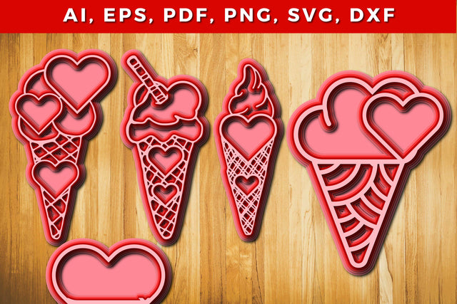 layer ice crime with heart 3d SVG bundle SVG MD JOYNAL ABDIN 