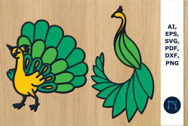 layer laser-cut PEACOCK SVG bundle SVG MD JOYNAL ABDIN 