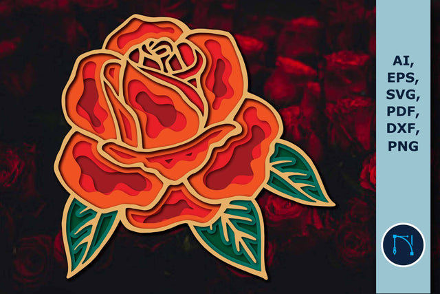 Layer Laser-cut Rose for decor SVG SVG MD JOYNAL ABDIN 