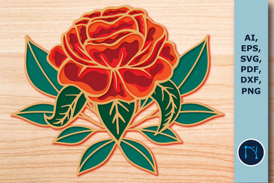 Layer Laser-cut Rose for decor SVG SVG MD JOYNAL ABDIN 