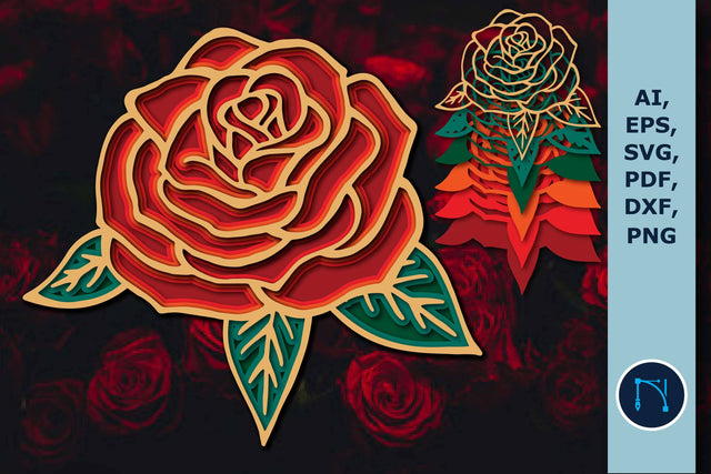 Layer Laser-cut Rose for decor SVG SVG MD JOYNAL ABDIN 