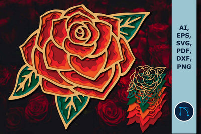 Layer Laser-cut Rose for decor SVG SVG MD JOYNAL ABDIN 
