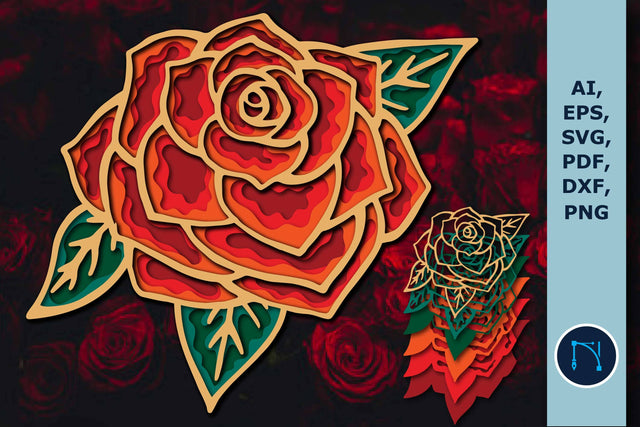 Layer Laser-cut Rose for decor SVG SVG MD JOYNAL ABDIN 