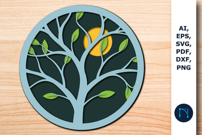Layer Laser Cut Tree Decor Wall Art SVG SVG MD JOYNAL ABDIN 