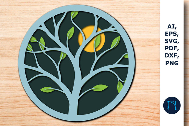Layer Laser Cut Tree Decor Wall Art SVG SVG MD JOYNAL ABDIN 