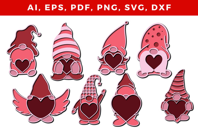 layer love with gnome svg craft cut file bundle SVG MD JOYNAL ABDIN 