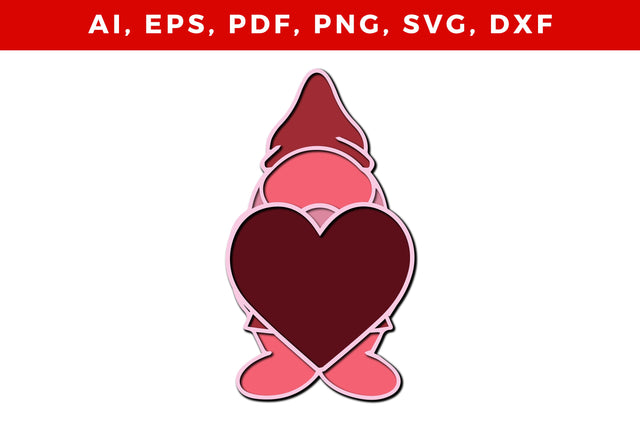 layer love with gnome svg craft cut file SVG MD JOYNAL ABDIN 
