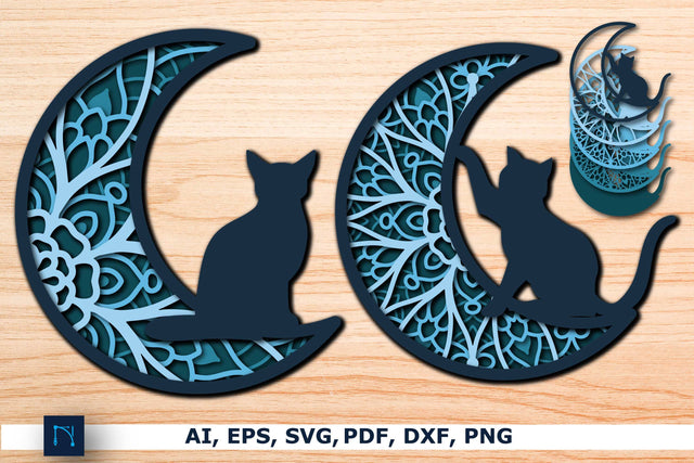 layer Mandala Moon and Cat SVG bundle SVG MD JOYNAL ABDIN 