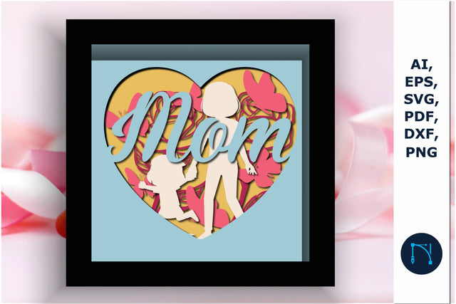layer mother day shadow box svg cut file SVG MD JOYNAL ABDIN 