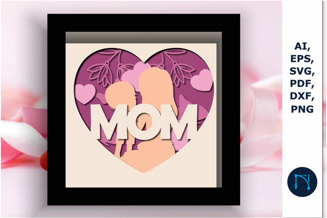 layer mother day shadow box svg cut file SVG MD JOYNAL ABDIN 