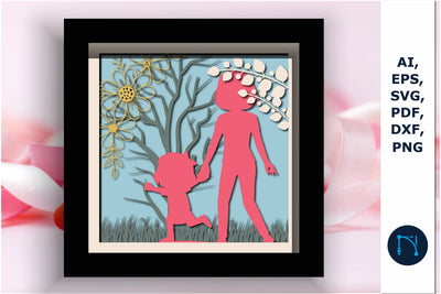 layer mother day shadow box svg cut file SVG MD JOYNAL ABDIN 