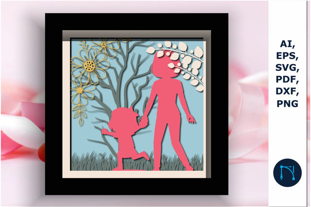 layer mother day shadow box svg cut file SVG MD JOYNAL ABDIN 