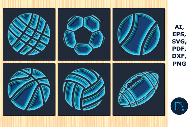 layer paper cut Balls decor bundle SVG SVG MD JOYNAL ABDIN 