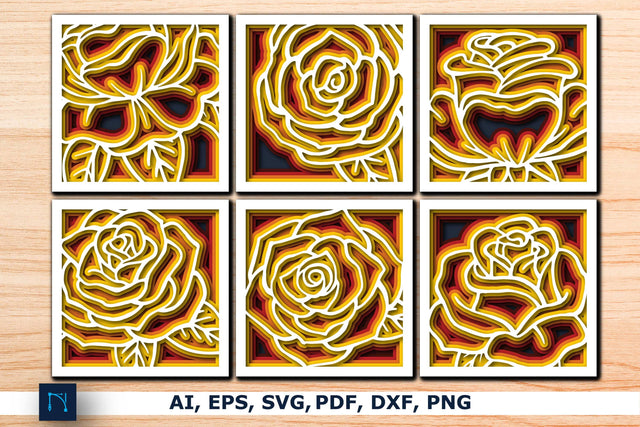 Layer Paper cut Floral Shadowbox SVG SVG MD JOYNAL ABDIN 