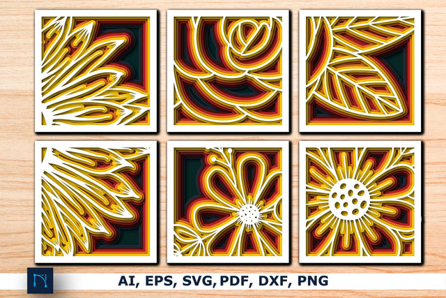 Layer Paper cut Floral Shadowbox SVG SVG MD JOYNAL ABDIN 