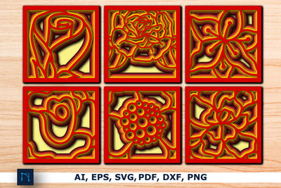 Layer Paper cut Floral Shadowbox SVG SVG MD JOYNAL ABDIN 