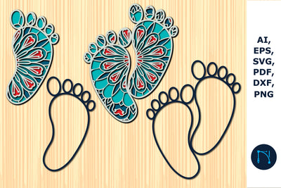 layer paper cut Footprint bundle SVG SVG MD JOYNAL ABDIN 