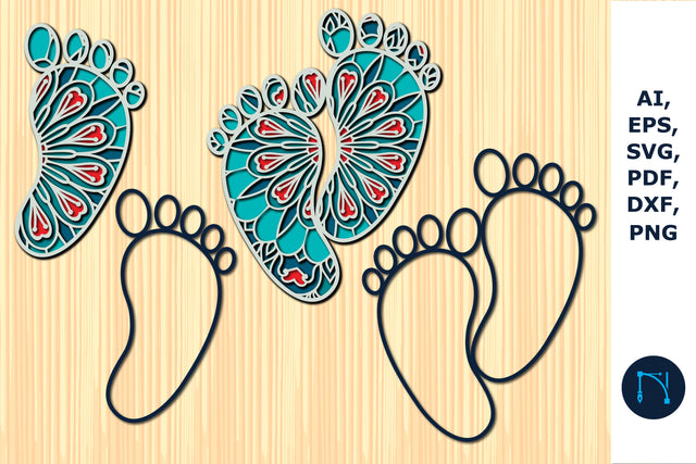 layer paper cut Footprint bundle SVG SVG MD JOYNAL ABDIN 