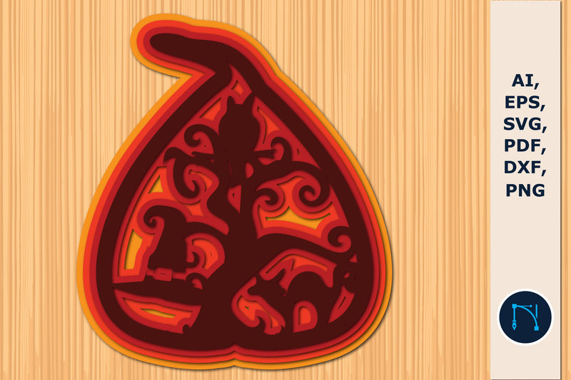 layer paper cut Halloween Pumpkin SVG SVG MD JOYNAL ABDIN 