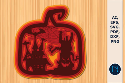layer paper cut Halloween Pumpkin SVG SVG MD JOYNAL ABDIN 