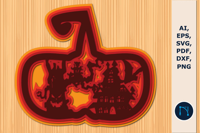 layer paper cut Halloween Pumpkin SVG SVG MD JOYNAL ABDIN 