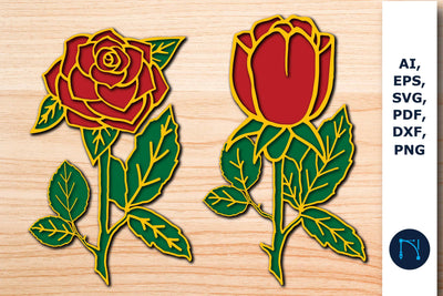 Layer paper cut rose flower SVG Bundle SVG MD JOYNAL ABDIN 