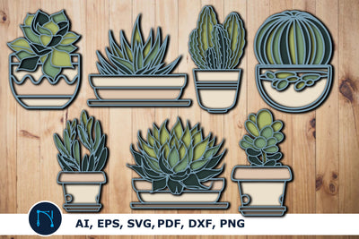 layer paper cut Succulents svg BUNDLE SVG MD JOYNAL ABDIN 