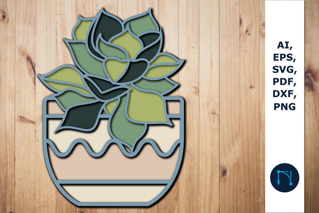 layer paper cut Succulents svg cut file SVG MD JOYNAL ABDIN 