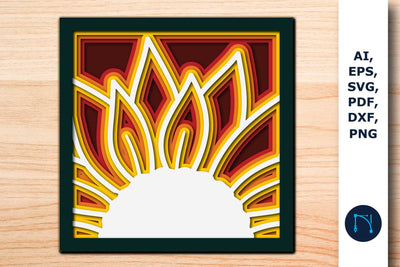Layer Paper cut sunflower Shadowbox SVG SVG MD JOYNAL ABDIN 