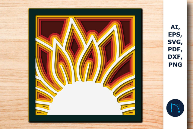 Layer Paper cut sunflower Shadowbox SVG SVG MD JOYNAL ABDIN 