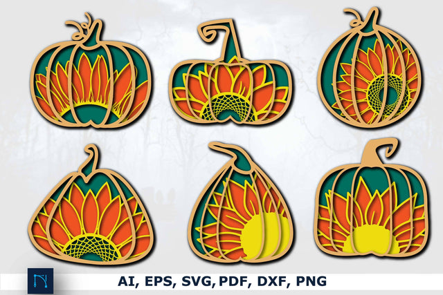 Layer Pumpkin Sunflower Mandala SVG Bundle SVG MD JOYNAL ABDIN 
